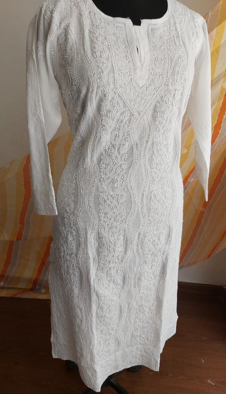 White Malmal Kurti