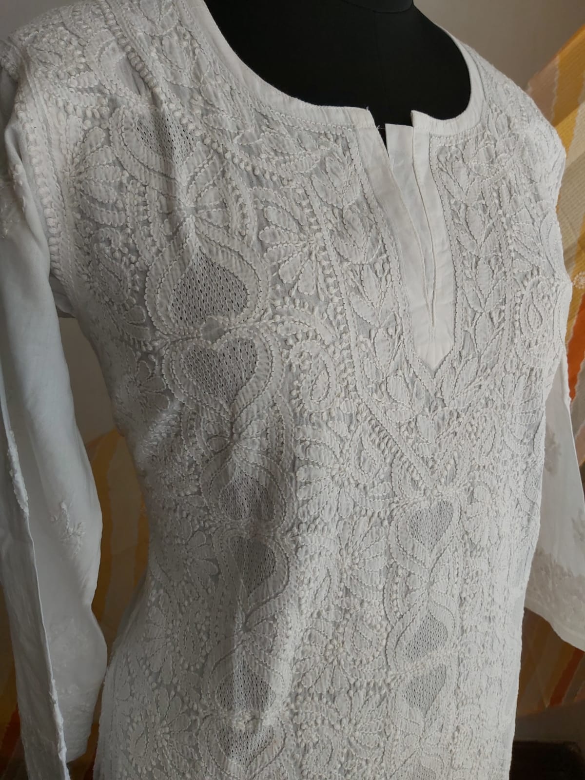 White Malmal Kurti