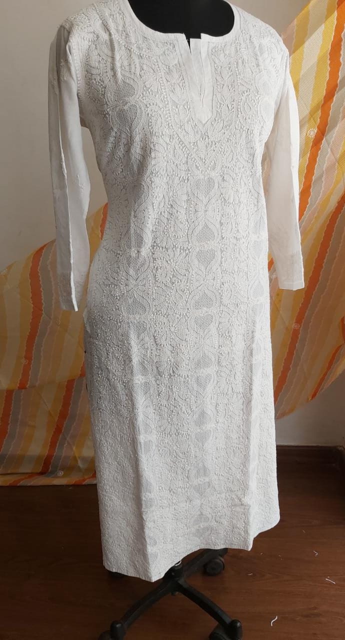 White Malmal Kurti