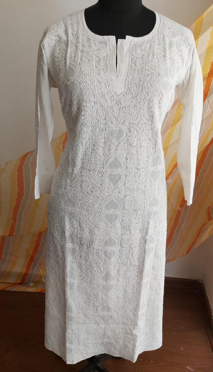 White Malmal Kurti