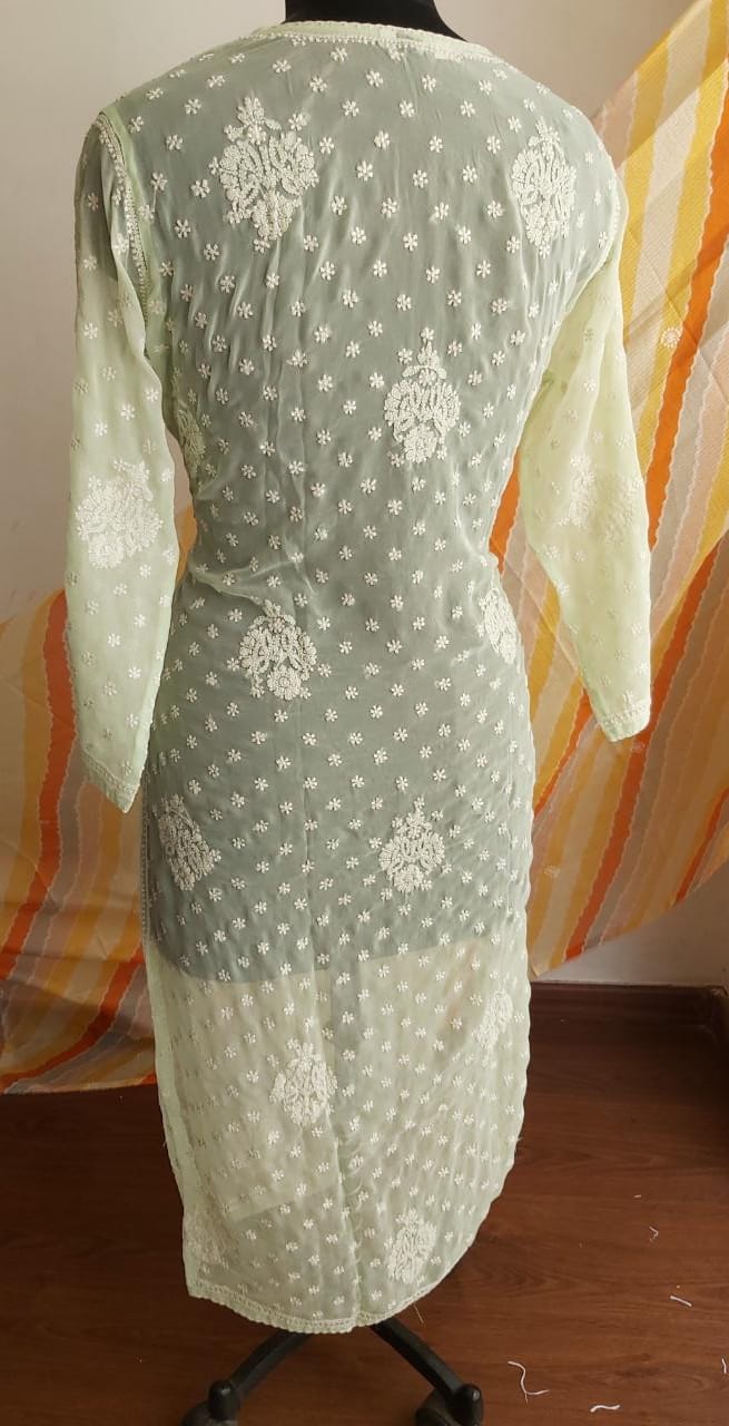 Georgette Kurti With All over Resham Work
