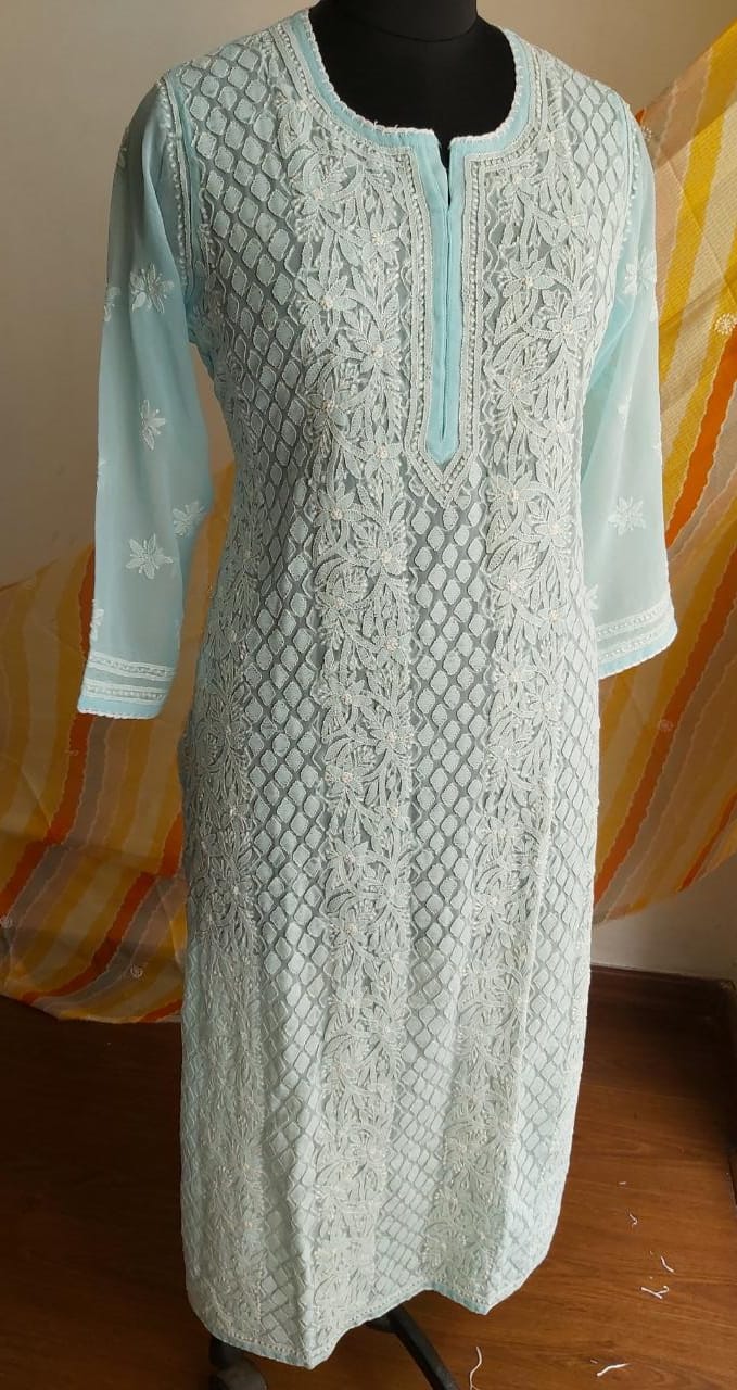 Georgette Kurti with Resham Work