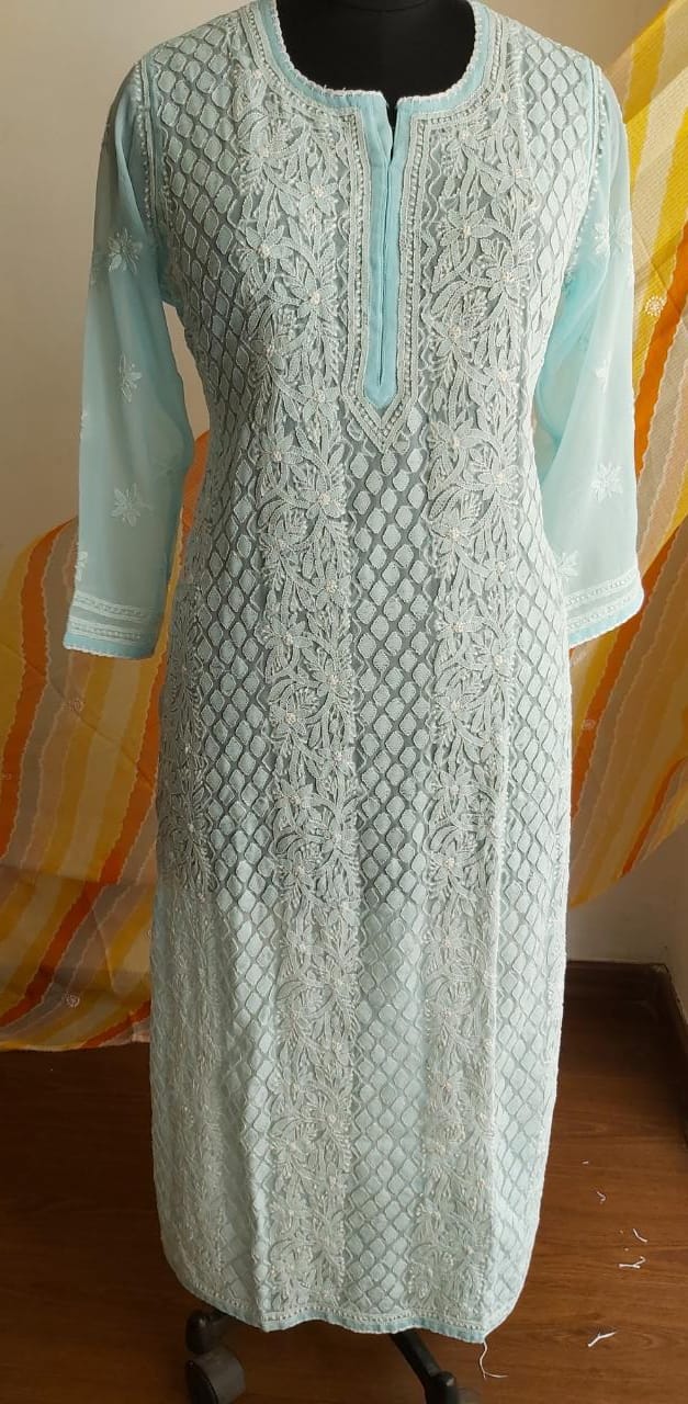 Georgette Kurti with Resham Work