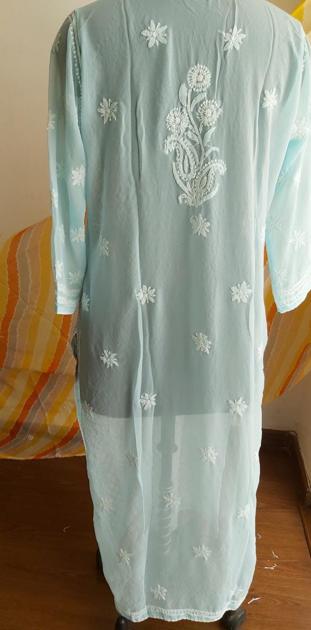 Georgette Kurti with Resham Work