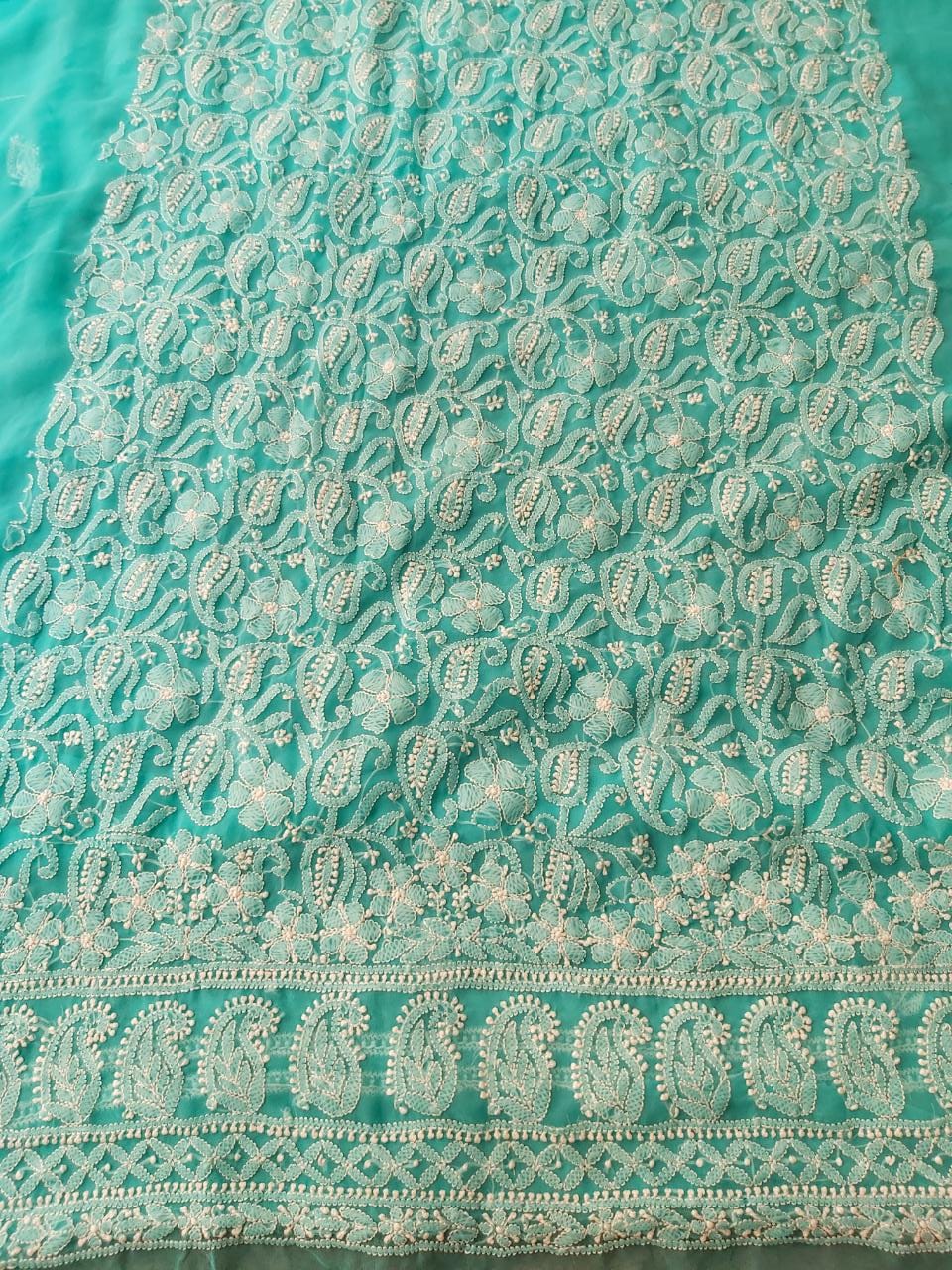 Turquoise Georgette Dress Material