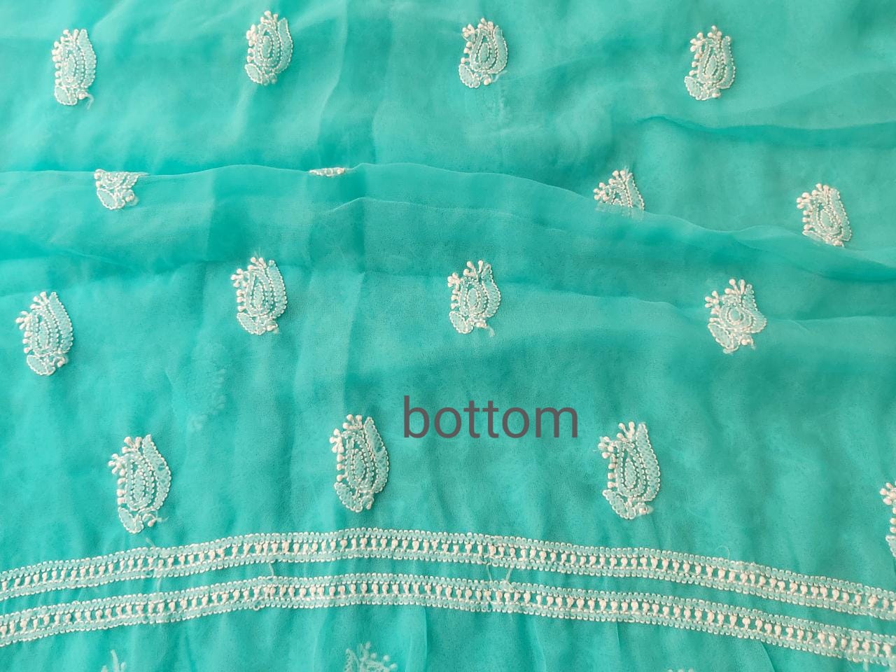 Turquoise Georgette Dress Material