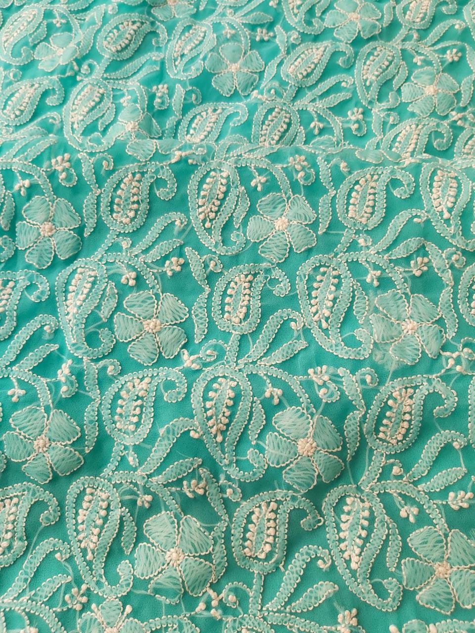 Turquoise Georgette Dress Material