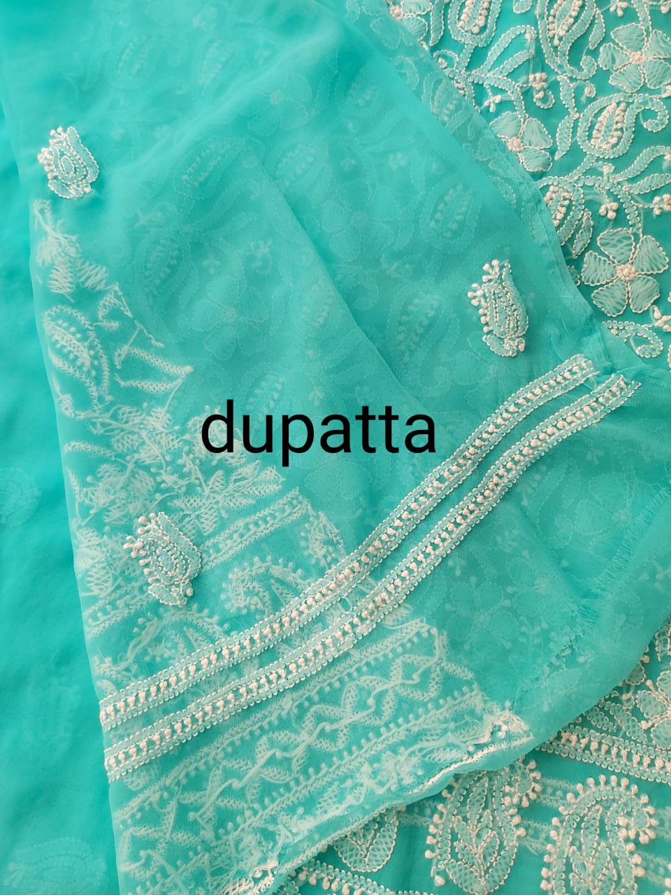Turquoise Georgette Dress Material