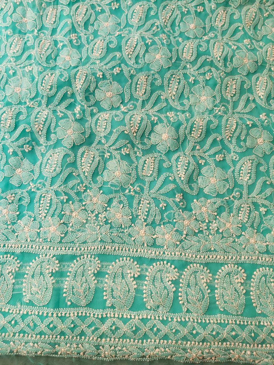 Turquoise Georgette Dress Material