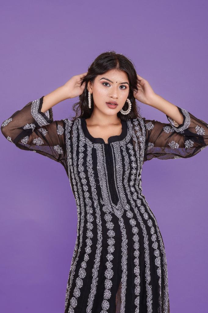 Black Georgette Anarkali