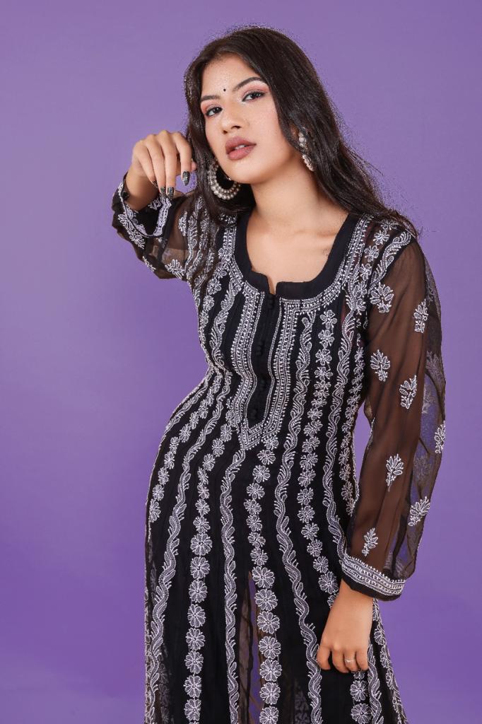 Black Georgette Anarkali