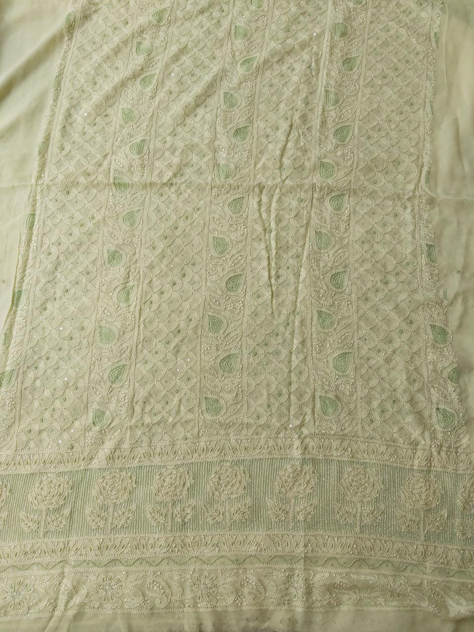 Green Viscose Kurta and dupatta