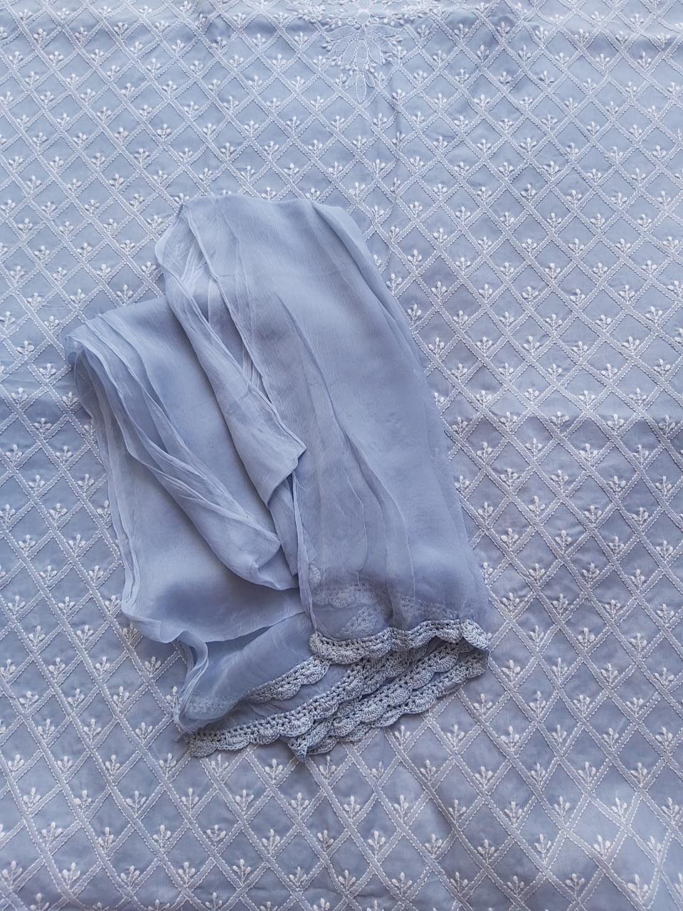 Grey Cotton Voil Full Set