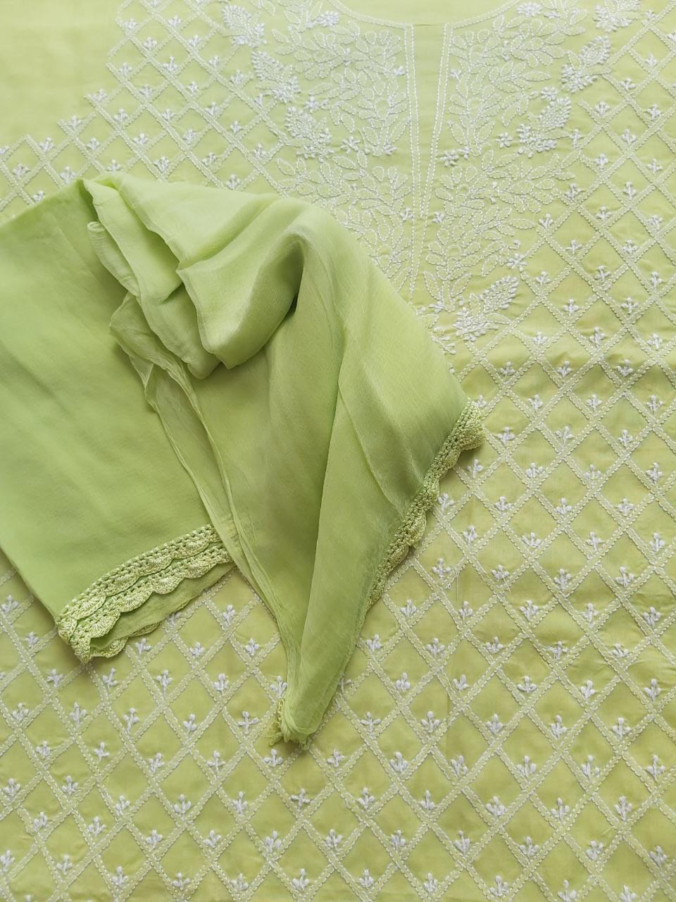 Lime Green Cotton Full Set