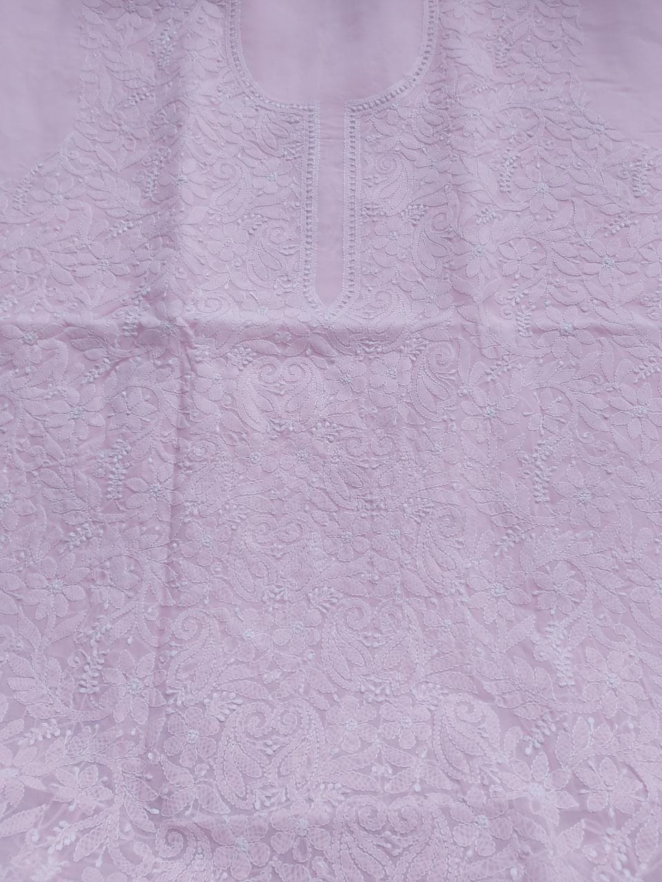 Baby Pink Cotton Jaalwork Kurta