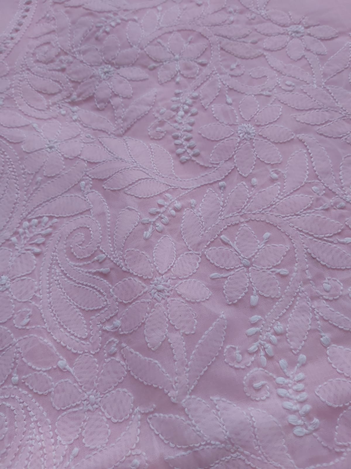 Baby Pink Cotton Jaalwork Kurta