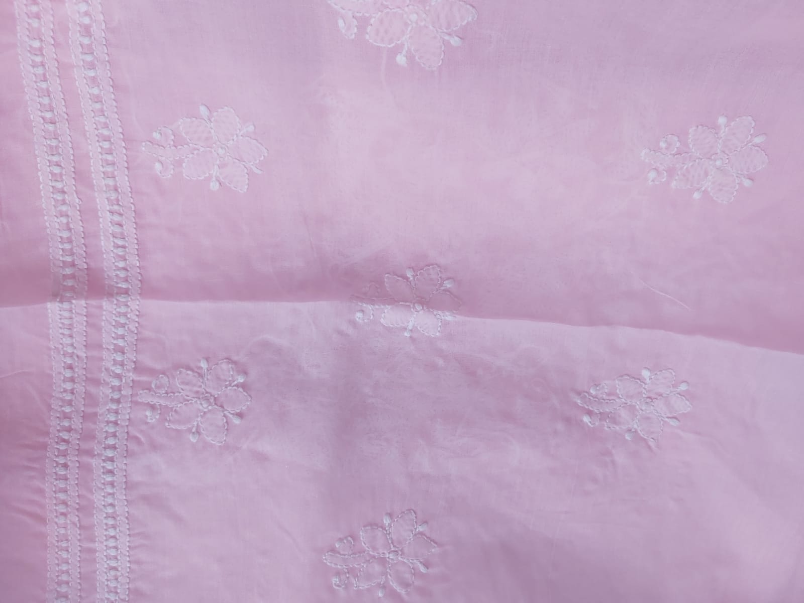 Baby Pink Cotton Jaalwork Kurta