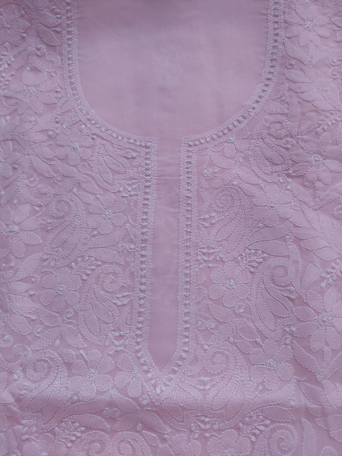 Baby Pink Cotton Jaalwork Kurta