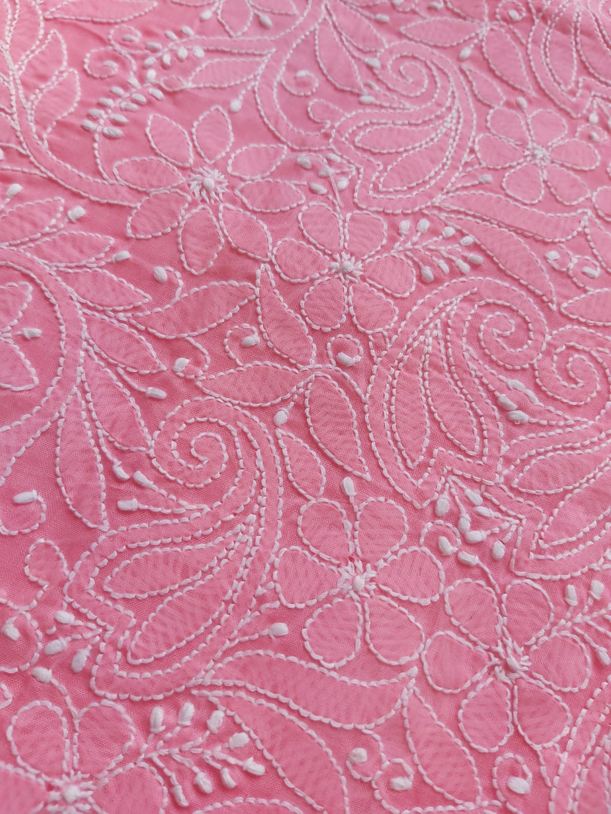 Carrot color cotton Jaalwork Kurta