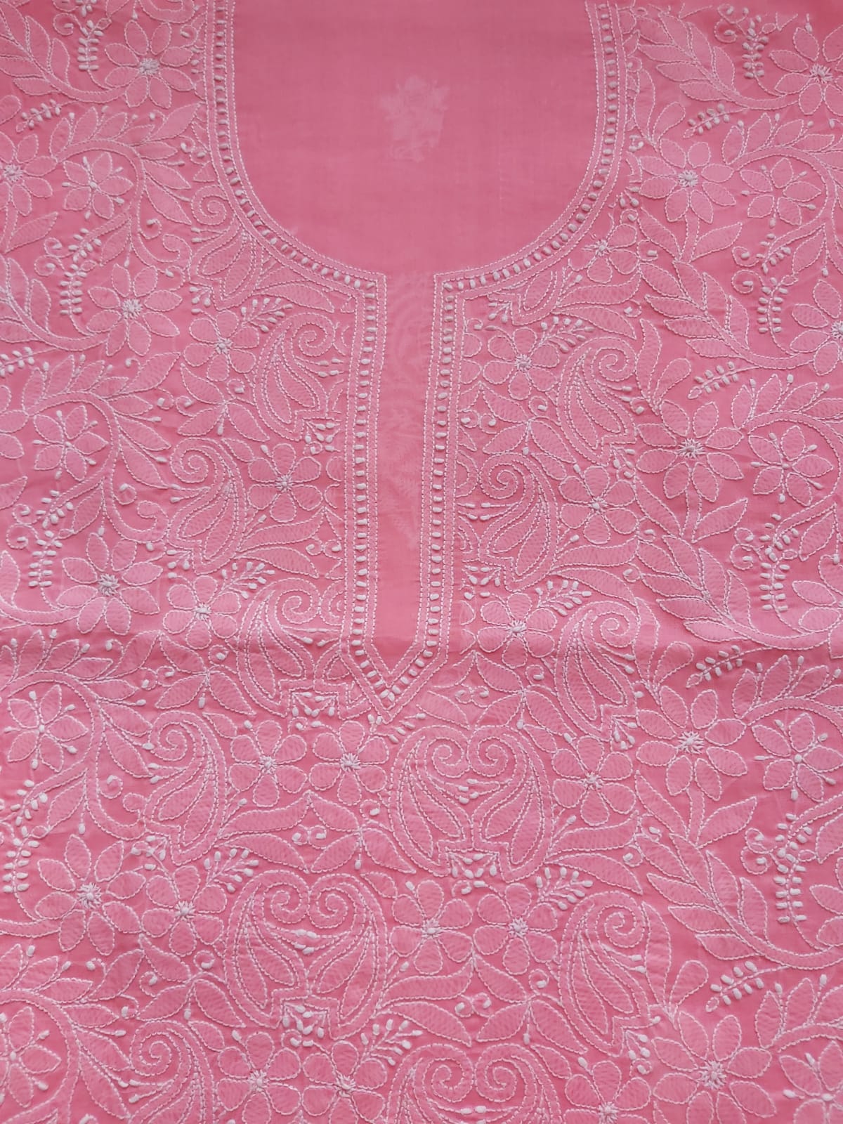 Carrot color cotton Jaalwork Kurta