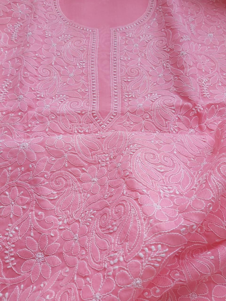 Carrot color cotton Jaalwork Kurta