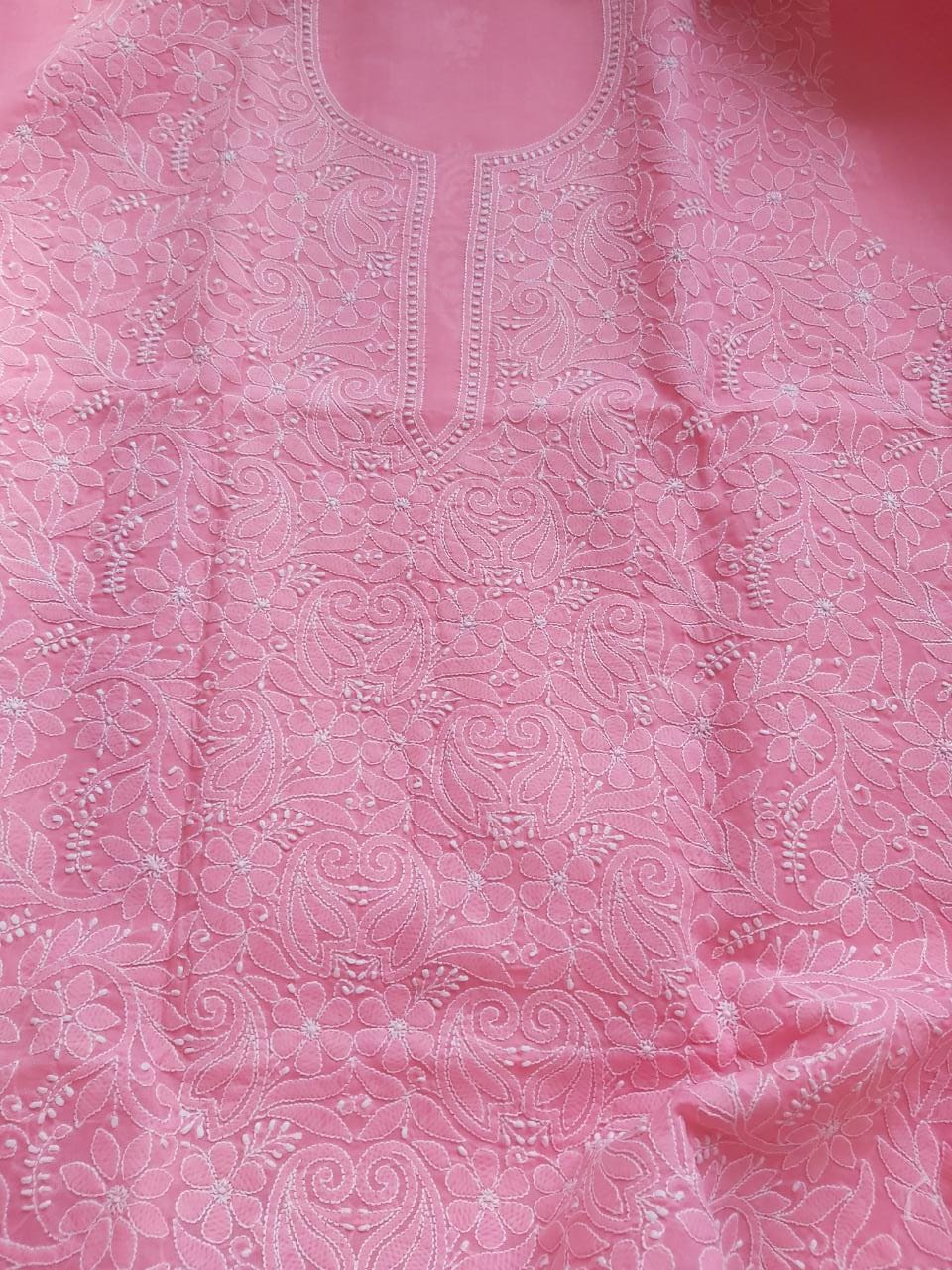 Carrot color cotton Jaalwork Kurta