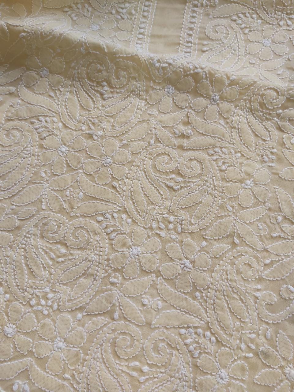 Beige Cotton Jaalwork Kurta