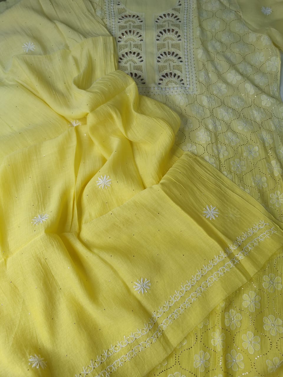 Mul Chanderi Mukaish work set