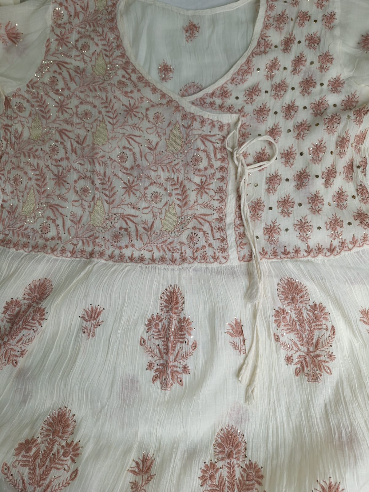 Mul Chanderi Angarkha Kurta and Dupatta