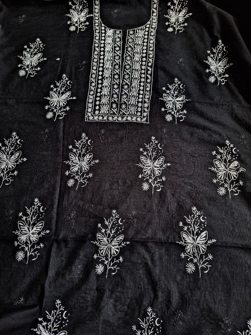 TITLI Black chanderi kurta and dupatta