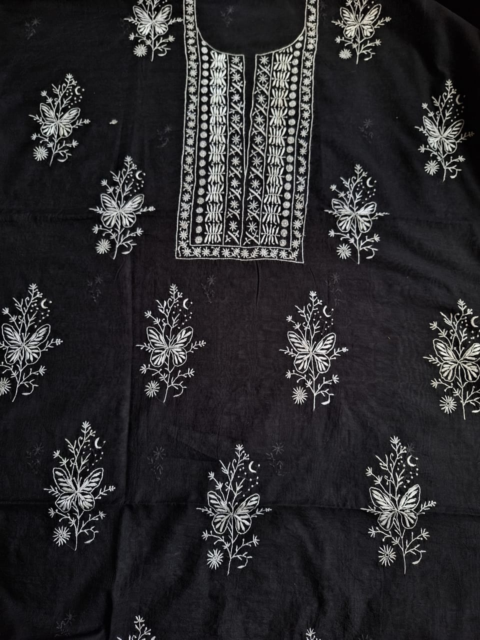 TITLI Black chanderi kurta and dupatta