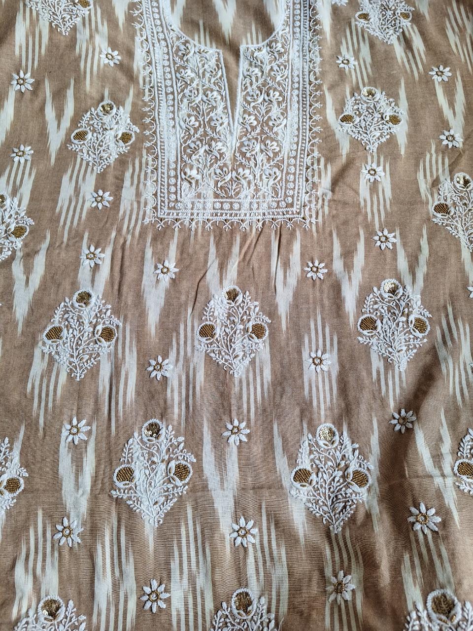 Pure Ikat cotton Kurta dupatta set