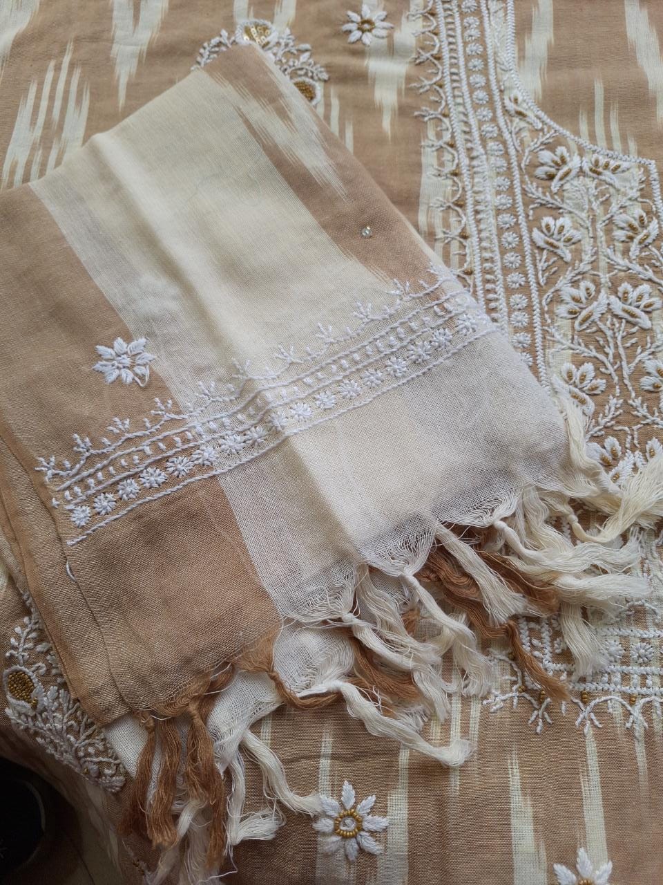 Pure Ikat cotton Kurta dupatta set