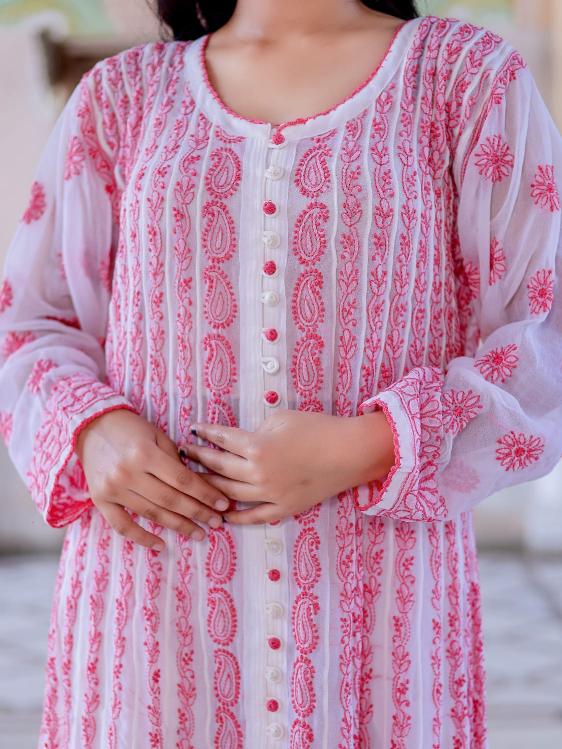 Georgette All over embroidered Anarkali