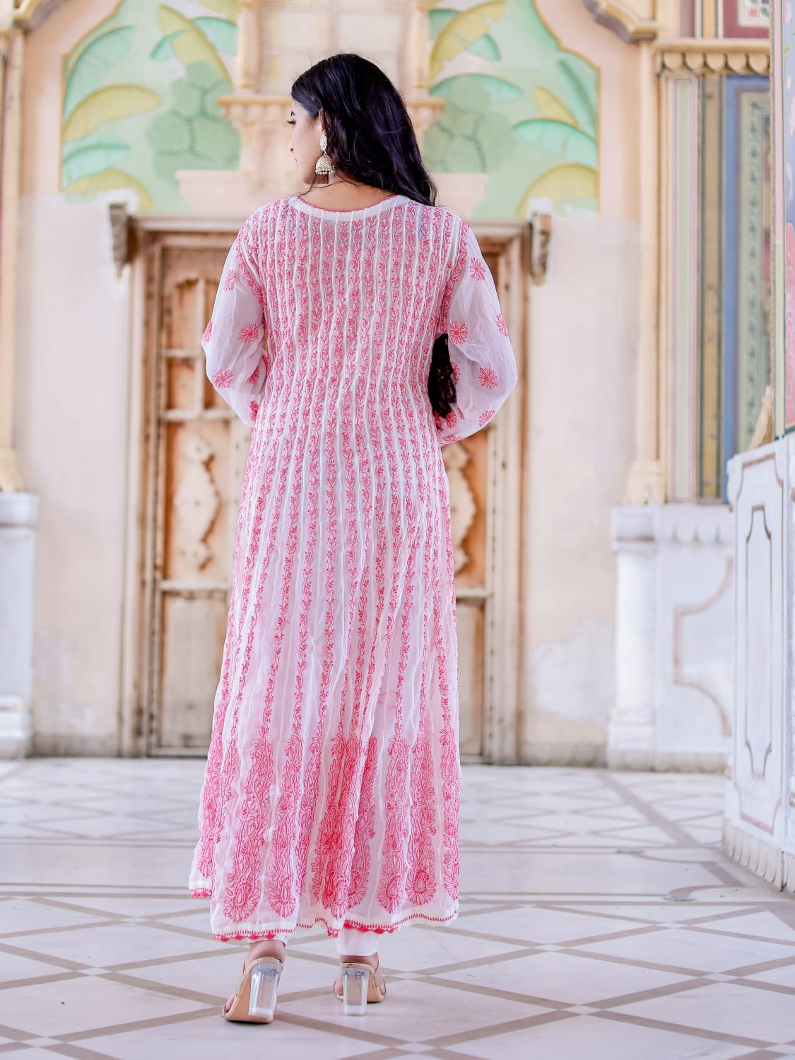 Georgette All over embroidered Anarkali