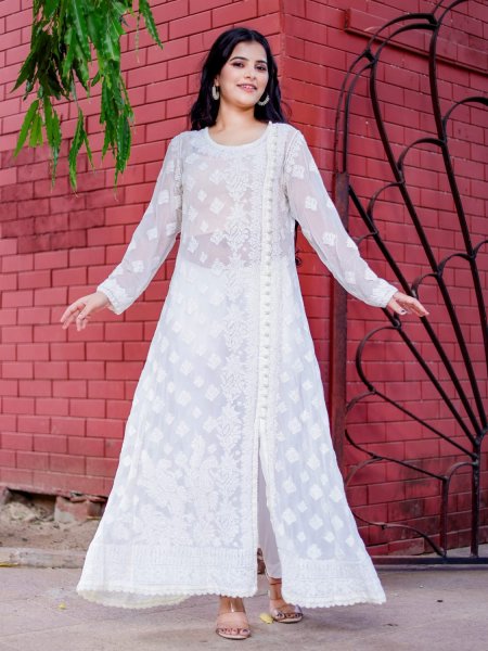 Chikankari kurtis online hotsell
