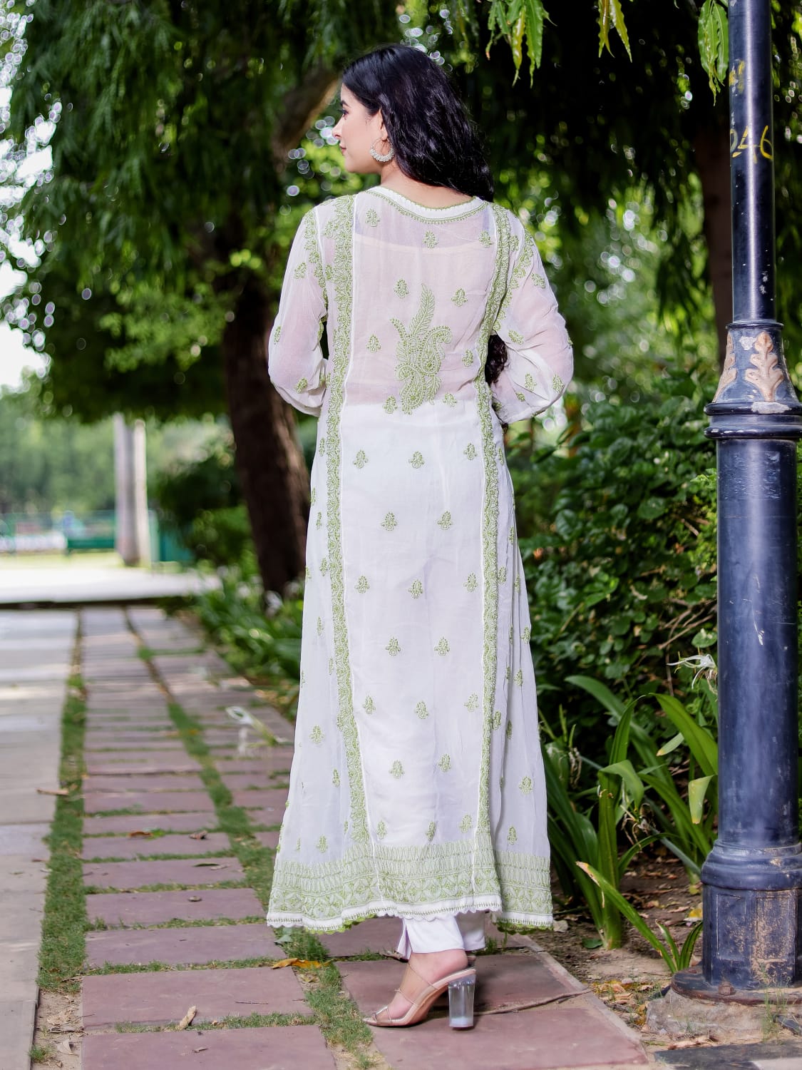 Georgette A line angarkhastyle kurta