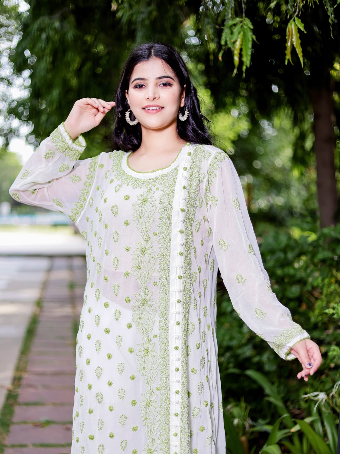 Georgette A line angarkhastyle kurta