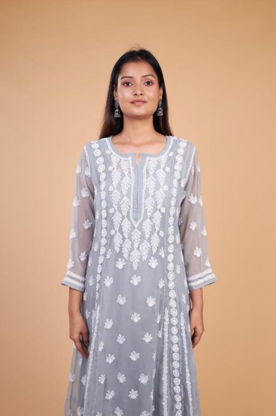 Buy Exquisite Chikankari Kurtis White Black Short Lucknowi Styles