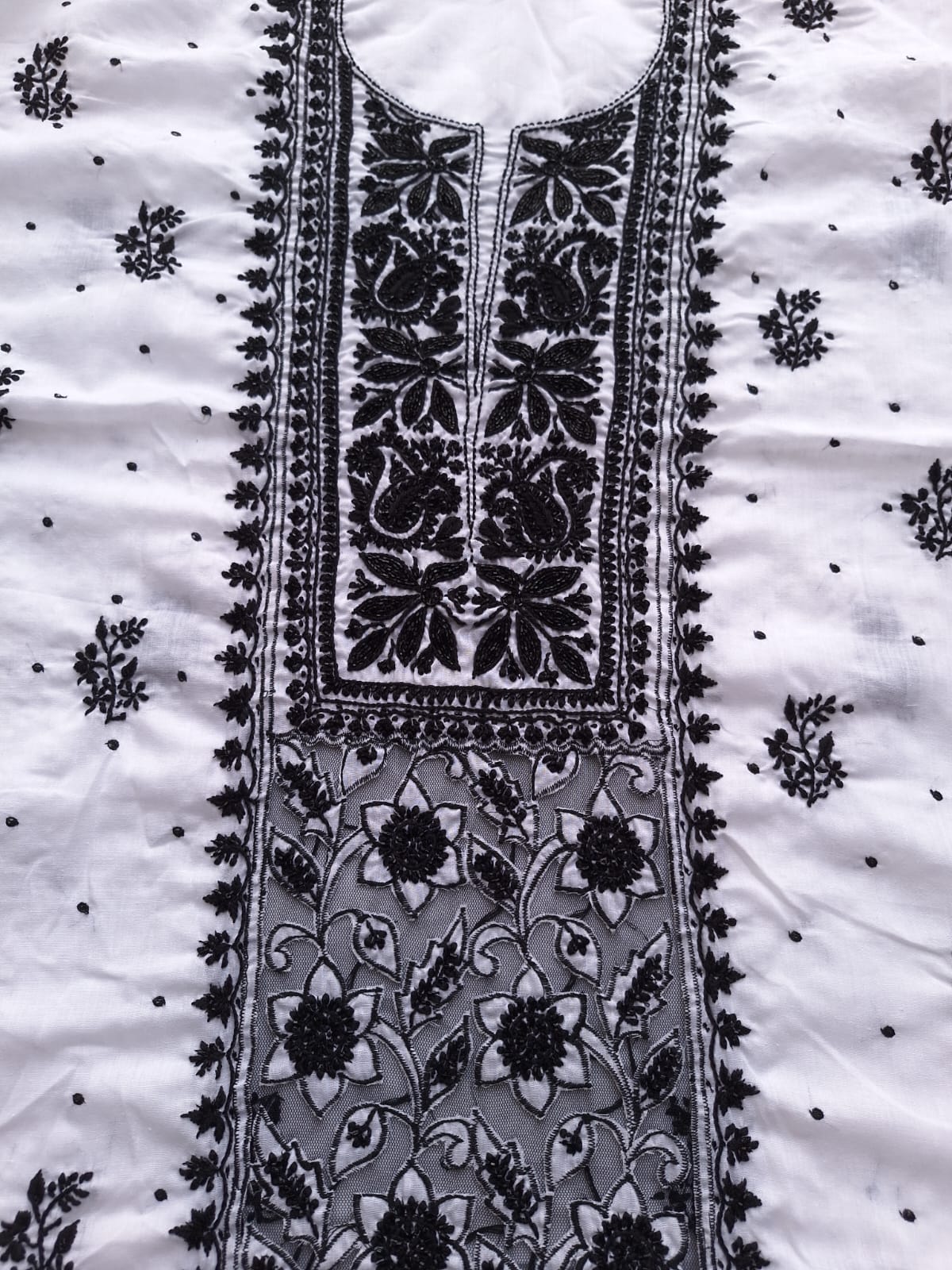 White kurta with Black work