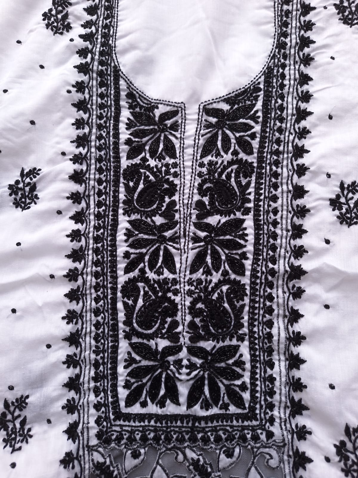 White kurta with Black work