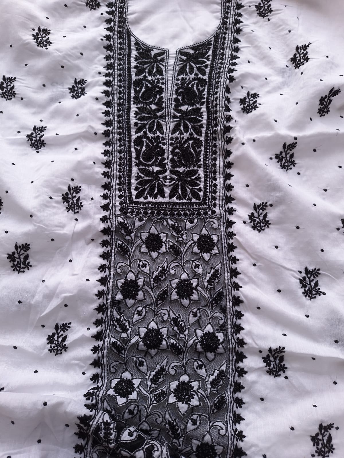White kurta with Black work