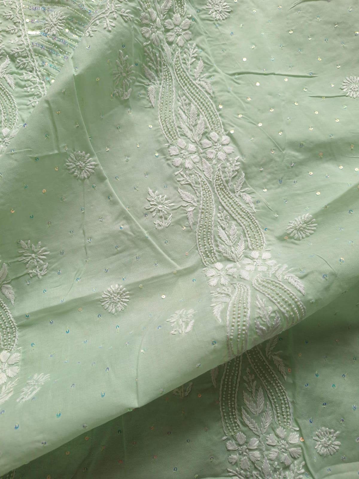 Sage Green Kurta with Embellishments
