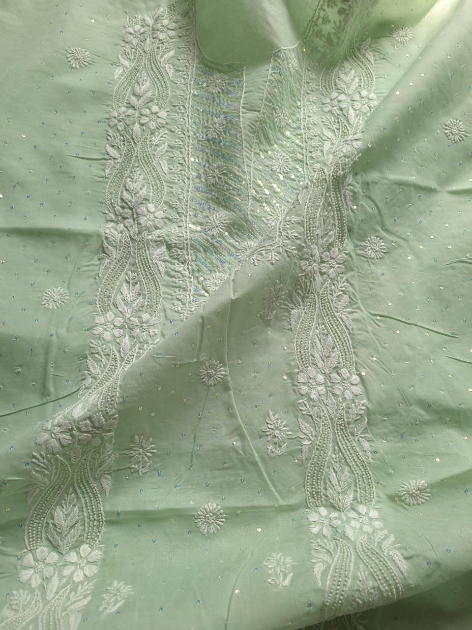 Sage Green Kurta with Embellishments
