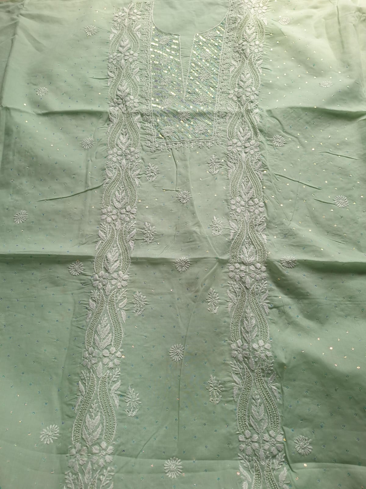 Sage Green Kurta with Embellishments
