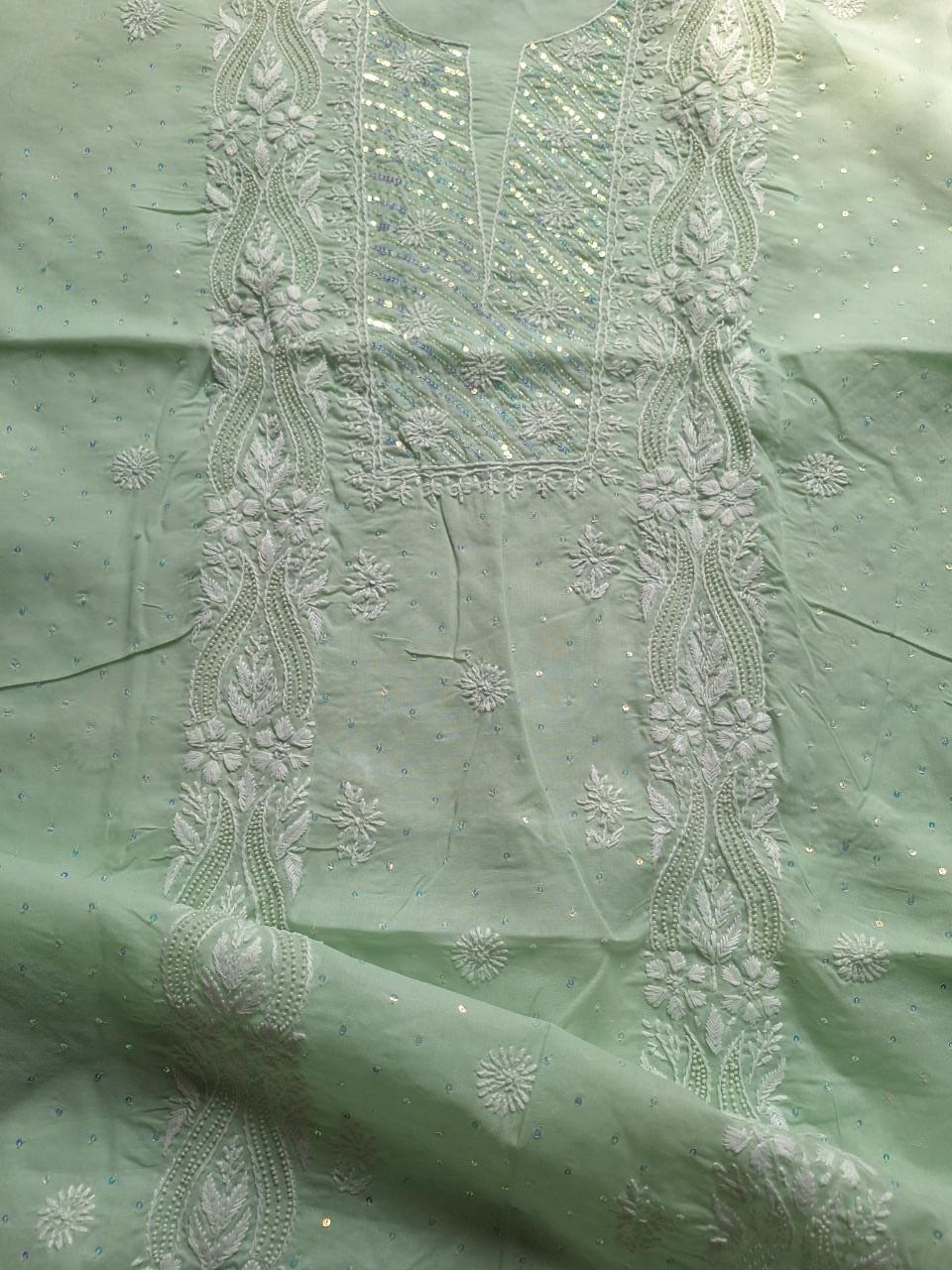 Sage Green Kurta with Embellishments