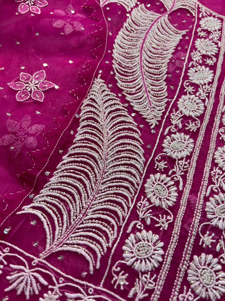 Rani Pink Organza silk Set