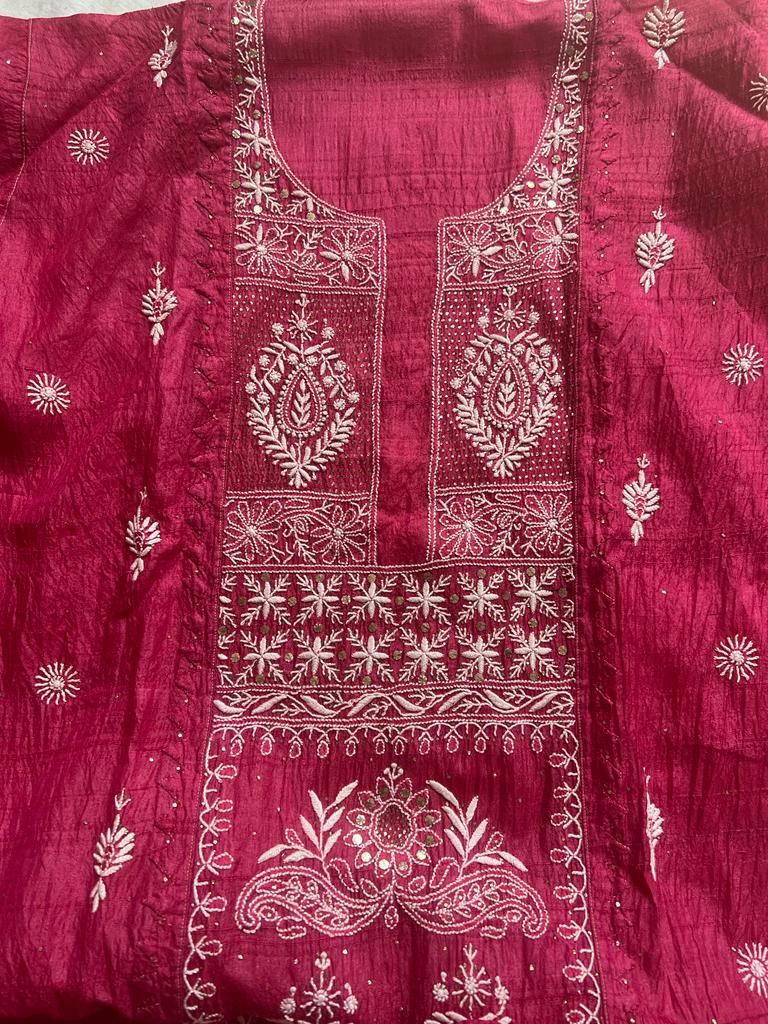 Semistitched Tussar Kurta