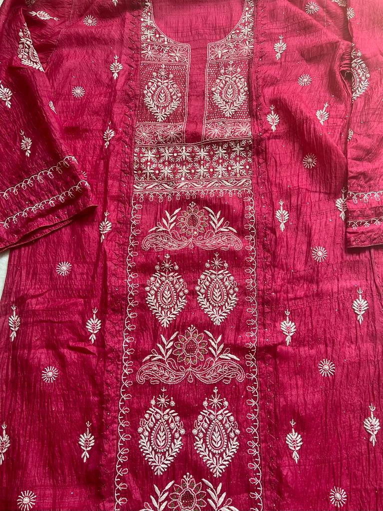 Semistitched Tussar Kurta