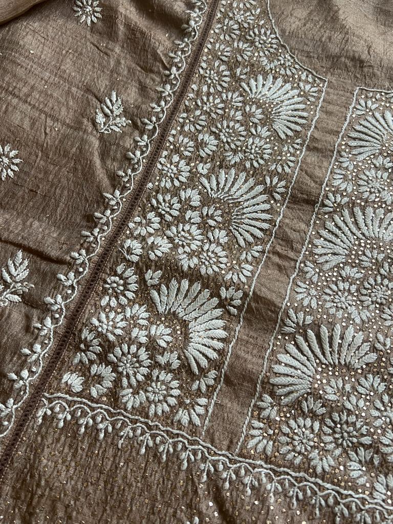 Tussar Silk semistitched Kurta
